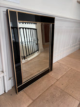 1970s Modern Black Lucite & Gold Metal Framed Mirror, sku: 032883